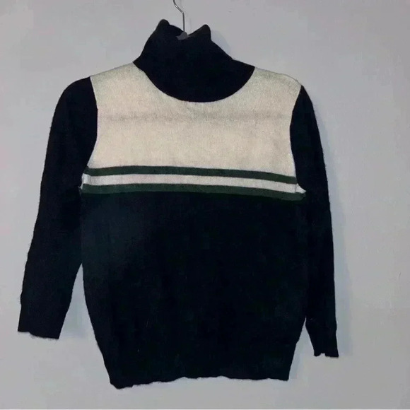 Madeline Thompson belle striped cashmere turtleneck sweater medium - Picture 2 of 5